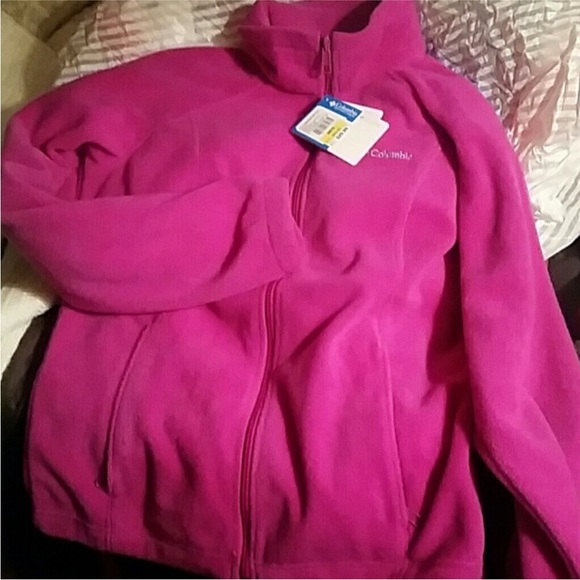 🎁NEW COLUMBIA ❄️ pink magenta zip up teddy jacket fleece coat - Picture 5 of 5